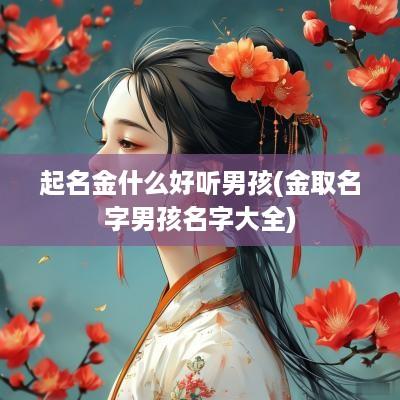 起名金什么好听男孩(金取名字男孩名字大全)