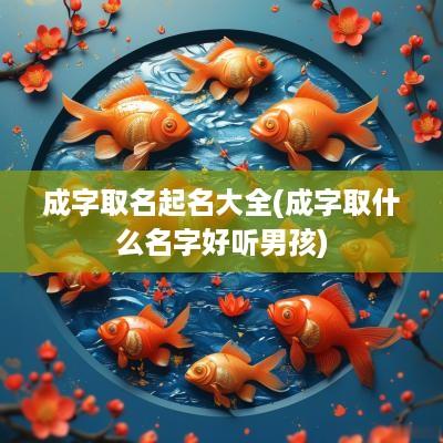 成字取名起名大全(成字取什么名字好听男孩)
