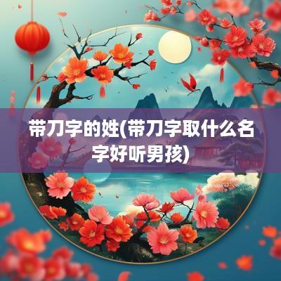 带刀字的姓(带刀字取什么名字好听男孩)