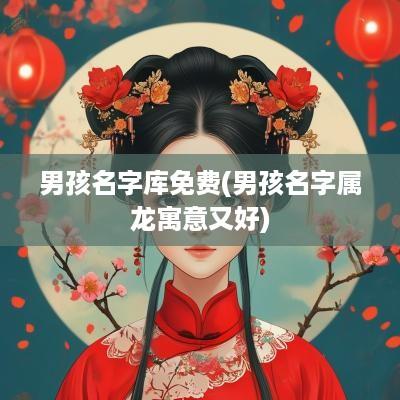 男孩名字库免费(男孩名字属龙寓意又好)