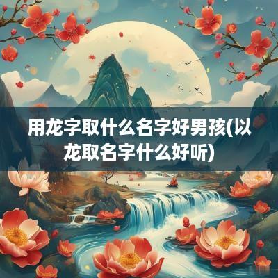 用龙字取什么名字好男孩(以龙取名字什么好听)