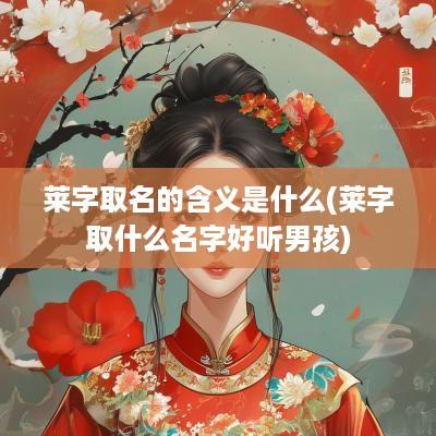 莱字取名的含义是什么(莱字取什么名字好听男孩)