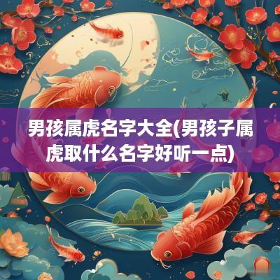 男孩属虎名字大全(男孩子属虎取什么名字好听一点)