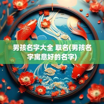 男孩名字大全 取名(男孩名字寓意好的名字)