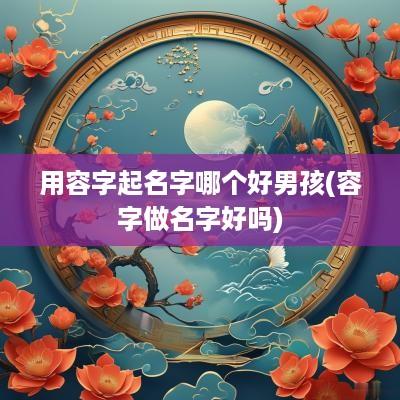 用容字起名字哪个好男孩(容字做名字好吗)