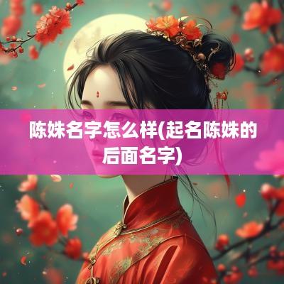 陈姝名字怎么样(起名陈姝的后面名字)