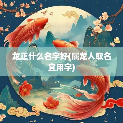 龙正什么名字好(属龙人取名宜用字)