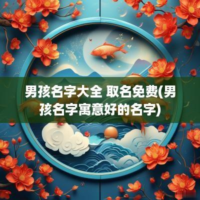 男孩名字大全 取名免费(男孩名字寓意好的名字)
