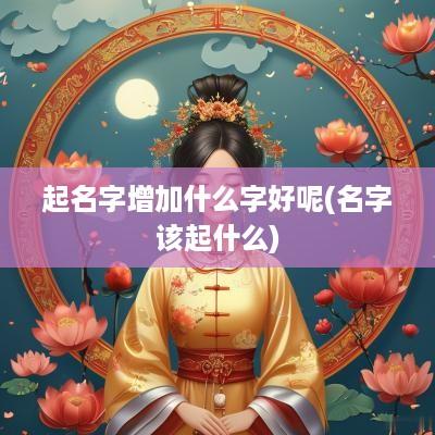 起名字增加什么字好呢(名字该起什么)