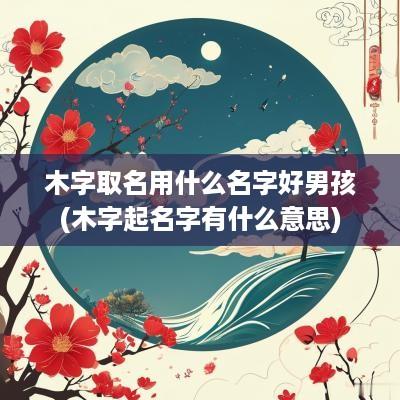 木字取名用什么名字好男孩(木字起名字有什么意思)