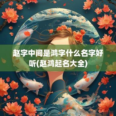 赵字中间是鸿字什么名字好听(赵鸿起名大全)