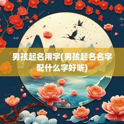 男孩起名用字(男孩起名名字配什么字好听)
