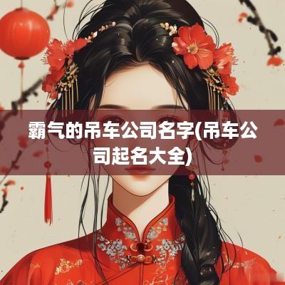 霸气的吊车公司名字(吊车公司起名大全)