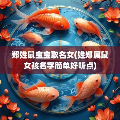 郑姓鼠宝宝取名女(姓郑属鼠女孩名字简单好听点)