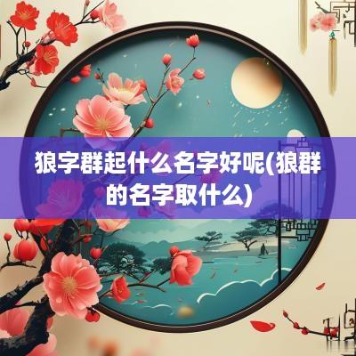 狼字群起什么名字好呢(狼群的名字取什么)