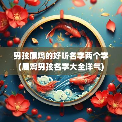 男孩属鸡的好听名字两个字(属鸡男孩名字大全洋气)