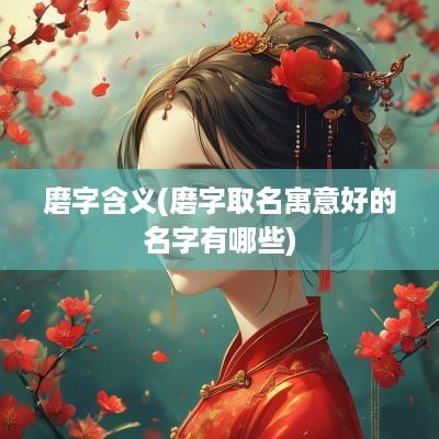 磨字含义(磨字取名寓意好的名字有哪些)