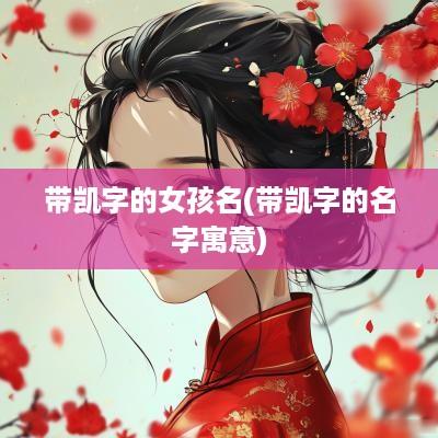 带凯字的女孩名(带凯字的名字寓意)