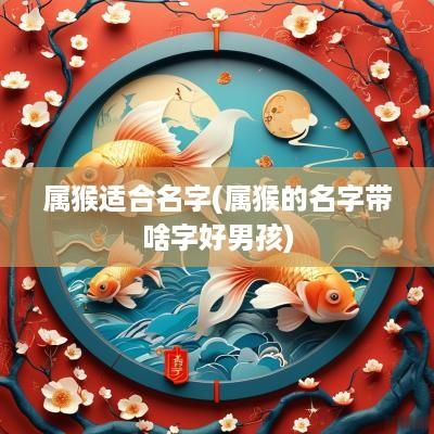 属猴适合名字(属猴的名字带啥字好男孩)