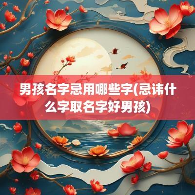 男孩名字忌用哪些字(忌讳什么字取名字好男孩)
