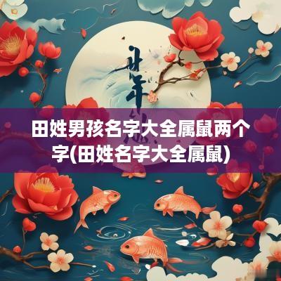 田姓男孩名字大全属鼠两个字(田姓名字大全属鼠)