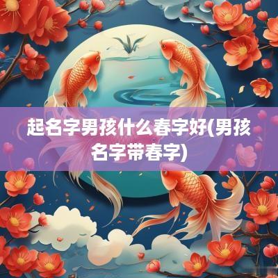 起名字男孩什么春字好(男孩名字带春字)