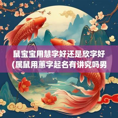 鼠宝宝用慧字好还是欣字好(属鼠用蕙字起名有讲究吗男孩)