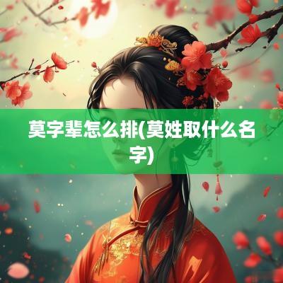 莫字辈怎么排(莫姓取什么名字)