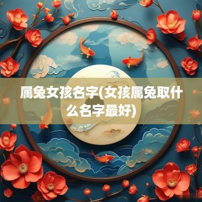属兔女孩名字(女孩属兔取什么名字最好)