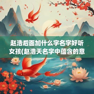 赵浩后面加什么字名字好听女孩(赵浩天名字中蕴含的意思)