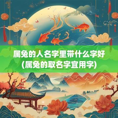 属兔的人名字里带什么字好(属兔的取名字宜用字)
