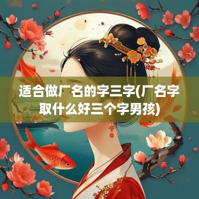 适合做厂名的字三字(厂名字取什么好三个字男孩)