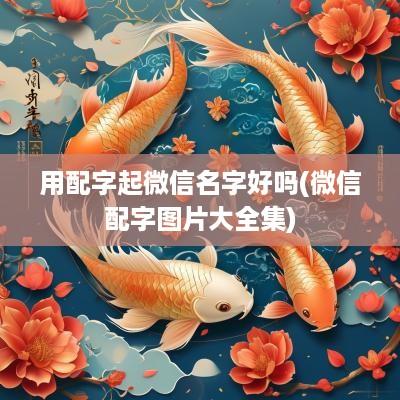 用配字起微信名字好吗(微信配字图片大全集)