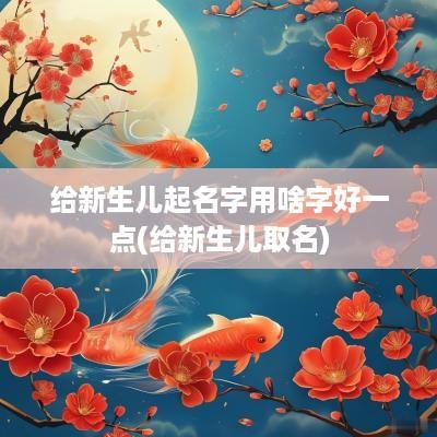 给新生儿起名字用啥字好一点(给新生儿取名)