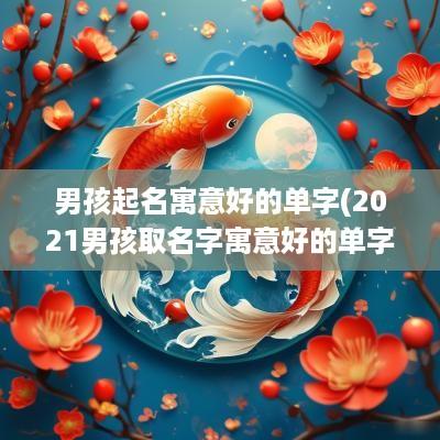 男孩起名寓意好的单字(2025男孩取名字寓意好的单字)