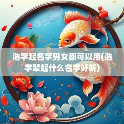 浩字起名字男女都可以用(浩字辈起什么名字好听)