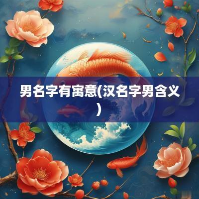 男名字有寓意(汉名字男含义)
