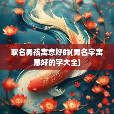 取名男孩寓意好的(男名字寓意好的字大全)