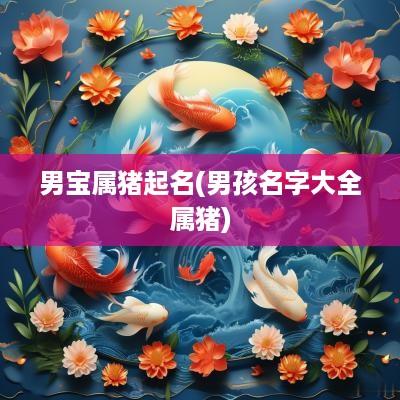 男宝属猪起名(男孩名字大全属猪)