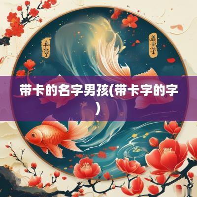 带卡的名字男孩(带卡字的字)