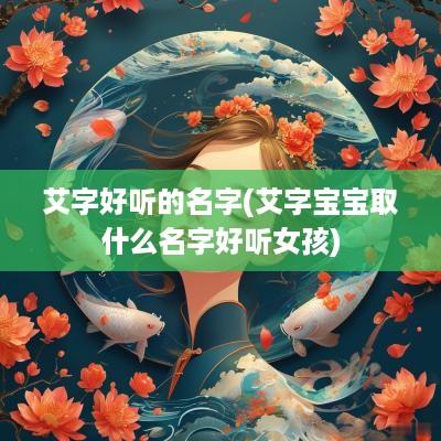 艾字好听的名字(艾字宝宝取什么名字好听女孩)