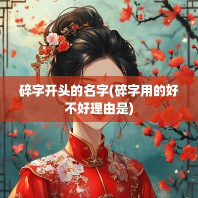 碎字开头的名字(碎字用的好不好理由是)