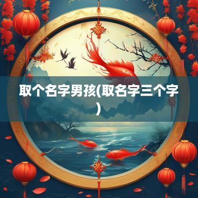 取个名字男孩(取名字三个字)