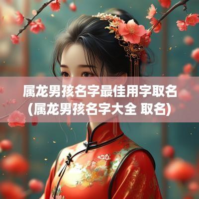 属龙男孩名字最佳用字取名(属龙男孩名字大全 取名)