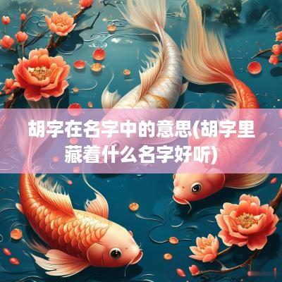 胡字在名字中的意思(胡字里藏着什么名字好听)