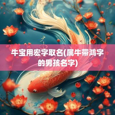 牛宝用宏字取名(属牛带鸿字的男孩名字)