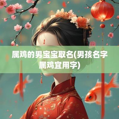 属鸡的男宝宝取名(男孩名字属鸡宜用字)