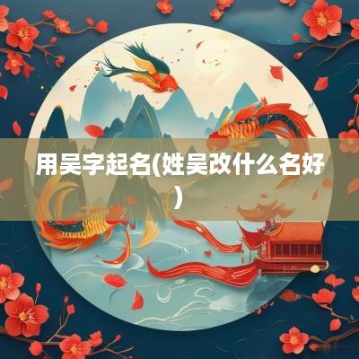 用吴字起名(姓吴改什么名好)