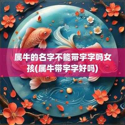 属牛的名字不能带宇字吗女孩(属牛带宇字好吗)