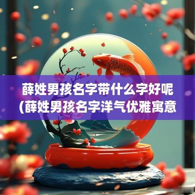 薛姓男孩名字带什么字好呢(薛姓男孩名字洋气优雅寓意好)